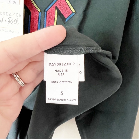 Daydreamer AC/DC Crop Graphic Band Tee Sweatshirt S Vintage Black NWT - Picture 9 of 11